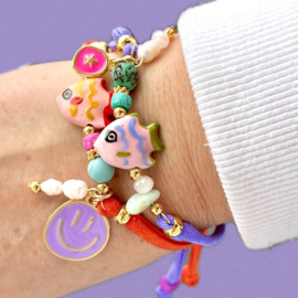 DIY pakket Ibiza Fish armband - Purple