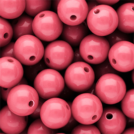 12 mm DQ acryl kralen shiny Pink lemonade, per stuk