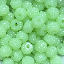 Sparkle bead acryl Sea green, per 2 stuks