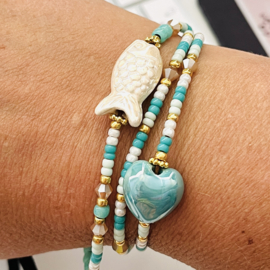 DIY pakket Vis armband Turquoise