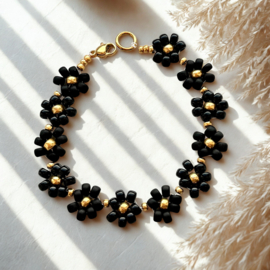 DIY Fleur armbandje Black (Goud of Zilver) c.a. 6 armbandjes 
