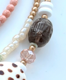 Agaath edelsteen Bohemian geslepen 12x13mm, per stuk.