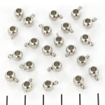 Bedel connector - groot gat stainless steel zilver 6mm, per stuk
