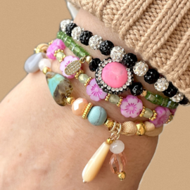 DIY pakket Ibiza armband - Brown-Turquoise