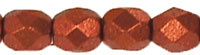 Fire polish 4mm Matte - Metallic Dk Copper, 5 gram (c.a 60 st.)