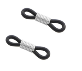 Brillenkoord eindjes Zwart-Zilver, 2 stuks