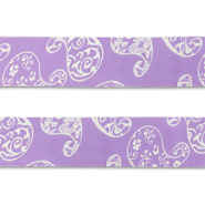 Bandana lint Paisley print Purple-White, 3 meter aan 1 stuk