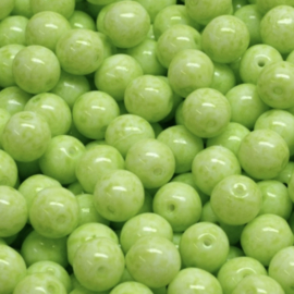 Round Druck Beads 6mm Fresh green, 10 gr (c.a. 33 st.)