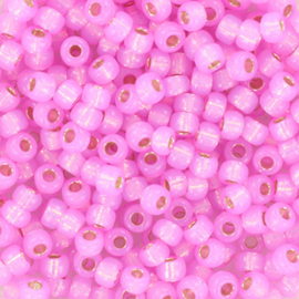 Miyuki 8/0 silverlined dyed pink ab, 10 gram