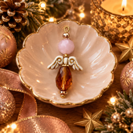 DIY engel Roze - bruin - Goud