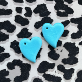 Bedels Hart Turquoise polymeer klei, 1 stuk