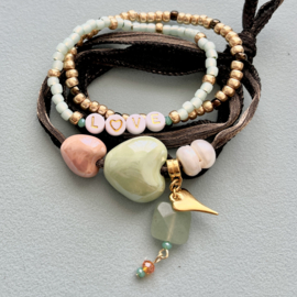 DIY pakket wikkel armband Hart & Aventurine