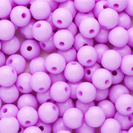 8 mm acryl kralen shiny Lilac pink, per stuk