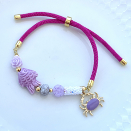 Rondels Luster chalk shine Lila 9x6mm, 2 stuks