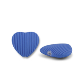 Acryl kralen hart Blue 22x23mm, 1 stuk