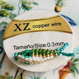 Koper draad 0.3mm, per rol c.a 15 meter