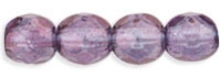 Fire polish 4mm Luster - Transparent Amethyst , 5 gram (c.a 60 st.)