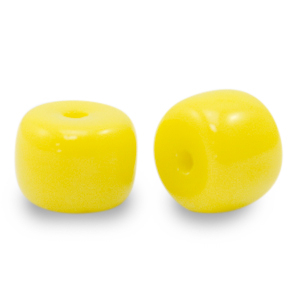 Rondellen glaskralen 8mm Yellow, per 10 stuks