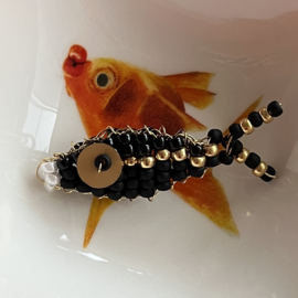DIY pakket Kralenvisje Black & Gold vis