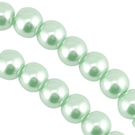 Glasparels 8mm Pastel mint green, per stuk