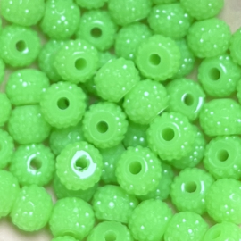 Sparkle bead acryl Neon green, per 2 stuks