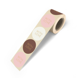 Cadeaustickers "With Love:, 10 stuks
