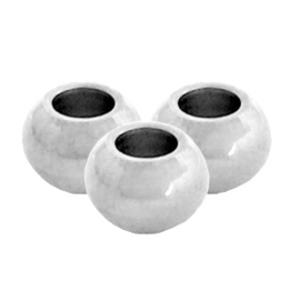 Roestvrij stalen (RVS) Stainless steel kralen 4mm Zilver, 15 stuks