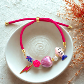 DIY pakket armbandje Magenta-Pink