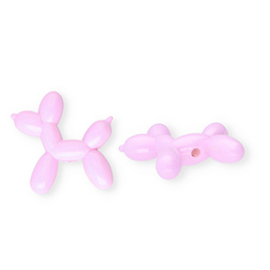 Acryl kralen shiny ballon hond Pastel lilac, 1 stuk