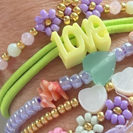 Elastiek koord 2.5 cm dik Neon Groen, 1 meter