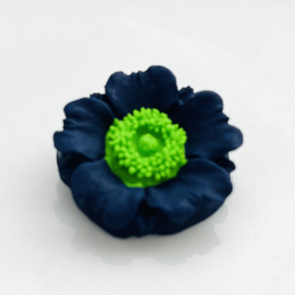 Flower Broche 2 tone klei in of excl. stamper keuze uit 17 kleuren, 1 stuk