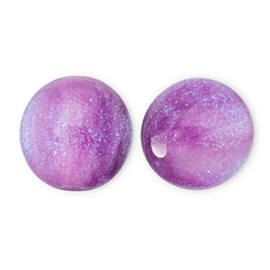 8 mm acryl kralen glitter Purple-turquoise, per stuk