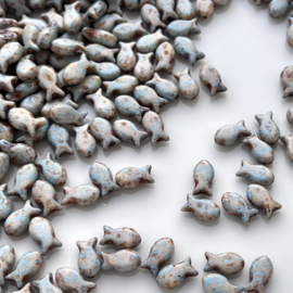 Fish beads Picasso 10x6mm, 10 gram c.a. 40 st.