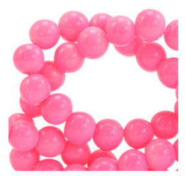 4 mm glaskralen opaque Azalea pink, 50 stuks