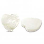 Schelpkraal 15mm Hartje White per stuk
