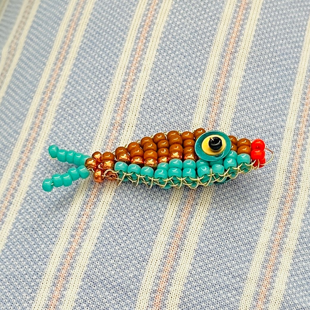 DIY pakket kralenvisje Turquoise-Persimmon