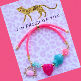 DIY pakket armbandje "Holy Crab" Pink