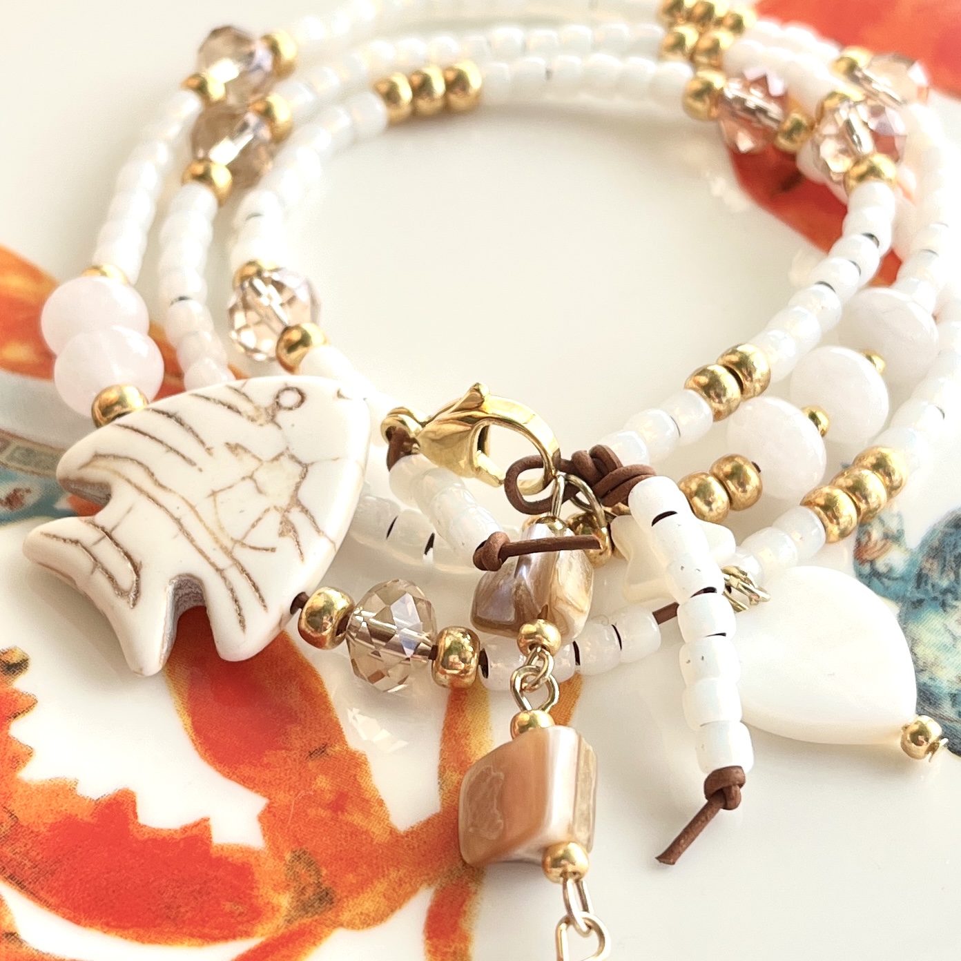 DIY pakket Vis armband Wit