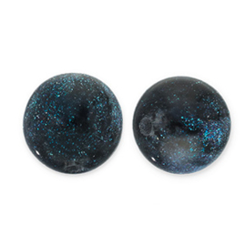 8 mm acryl kralen glitter Black-turquoise, per stuk