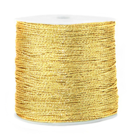 Macramé draad metallic 0.5mm Cornsilk gold, 90 meter