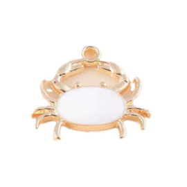 Bedels metaal krab White-gold, 1 stuk