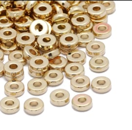 Acryl spacer Gold 6x2mm, 20 stuks