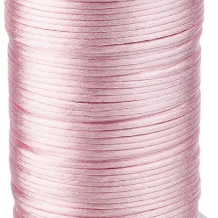 Satijn koord 2mm Pink, 1 meter