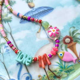 DIY ketting Love-Fish Pink- Multicolor