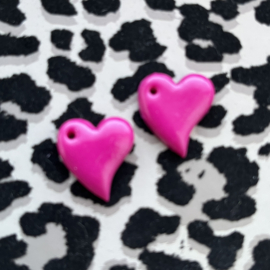 Bedels Hart Magenta polymeer klei, 1 stuk