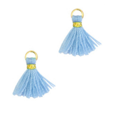 Kwastjes 1.2cm Gold-ice blue, 1 stuk