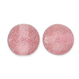 8 mm acryl kralen glitter Mauve pink-silver, per stuk