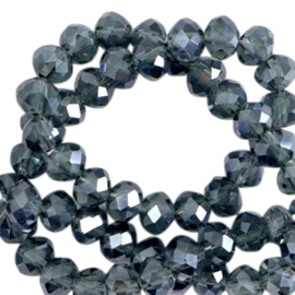 Facet kralen 4x3 mm disc Montana blue-pearl shine coating, per stuk