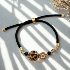 Sunset Flower Beads Brown 10mm, 7 stuks