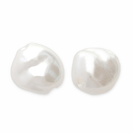 Imitatie zoetwaterparels White 8x7.5mm, per stuk